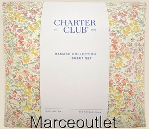 Charter Club Ditsy Floral Printed 550 TC QUEEN Sheet Set Multi