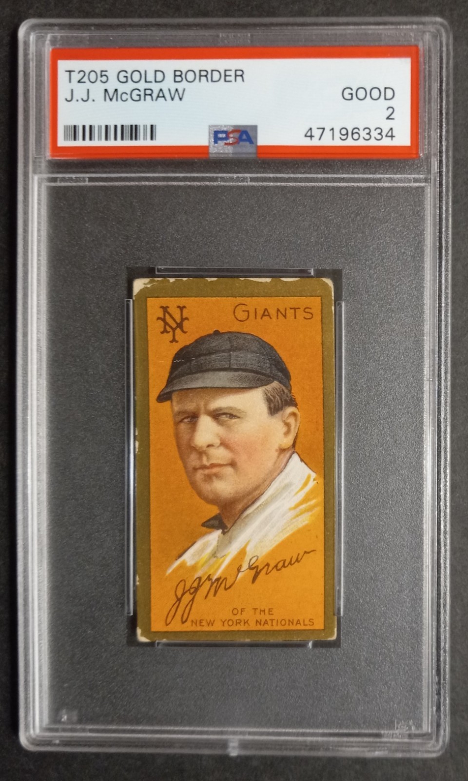 1911 T205 Gold Border - John McGraw - HOF - Honest Long Cut - PSA 2 GOOD