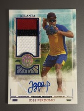 2025 Panini Boys of Summer #PM-JPM Jose Perdomo Patch/Auto RC Holo Silver 08/25
