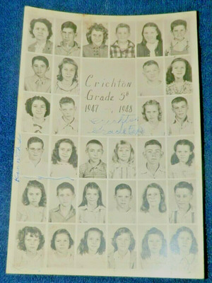 1947-48 Crichton Approx. 5''x7'' Grade 5 Classroom Photo-Small Individual Pics.