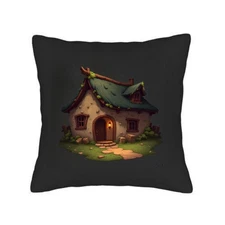 Whimsical - Tale Cottage Throw Pillow Covers 18x18 Set of 2 - Cozy Ston