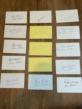 Lot of 15 Lou Saban signed index cards - great college and pro FB coach JSA Cert