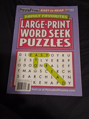 WORD SEEK PUZZLES BOOK Large-Print Family Favorites Nov 2025 PennyPress