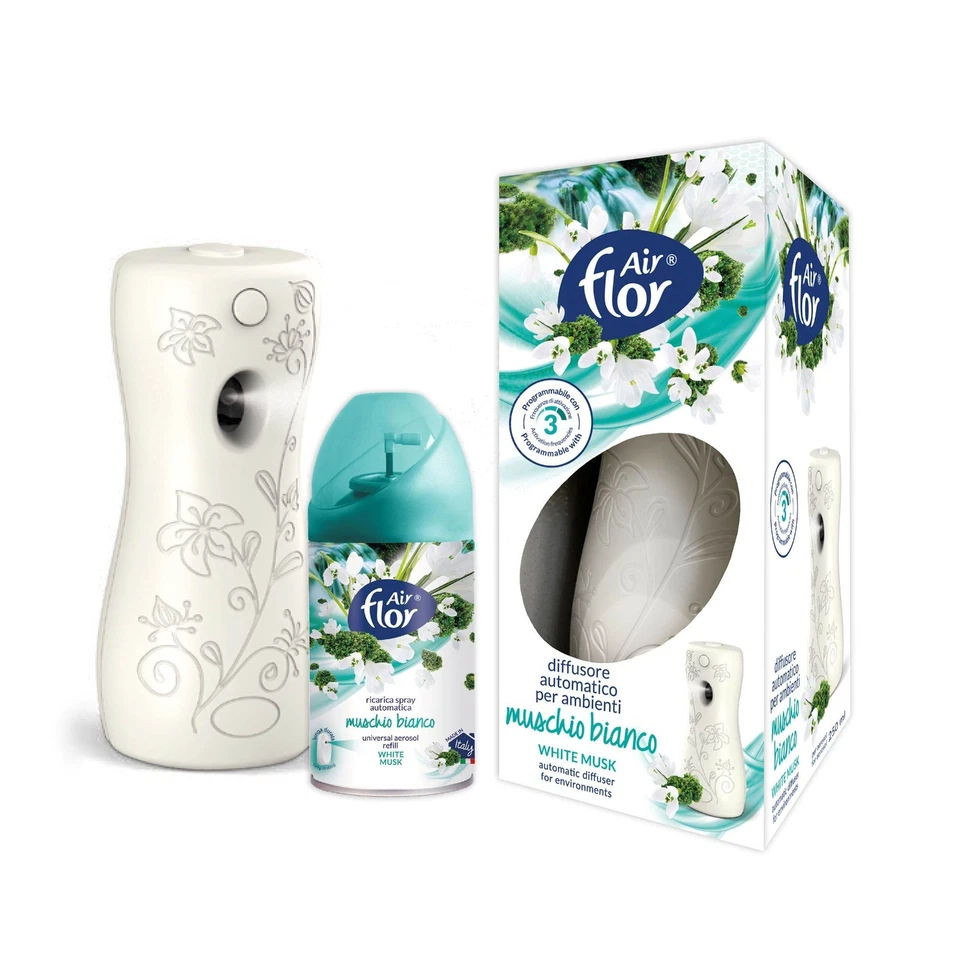 BERGEN SRL EROGATORE DIFFUSORE AUTOMATICO PER AMBIENTI + BOMBOLETTA MUSCHIO BIANCO/