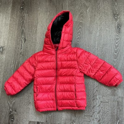 Marc & Janie Unisex Toddler Ultralight Hooded Down Parka Red Black Puffer 18M