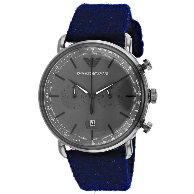 emporio armani aviator blue watch