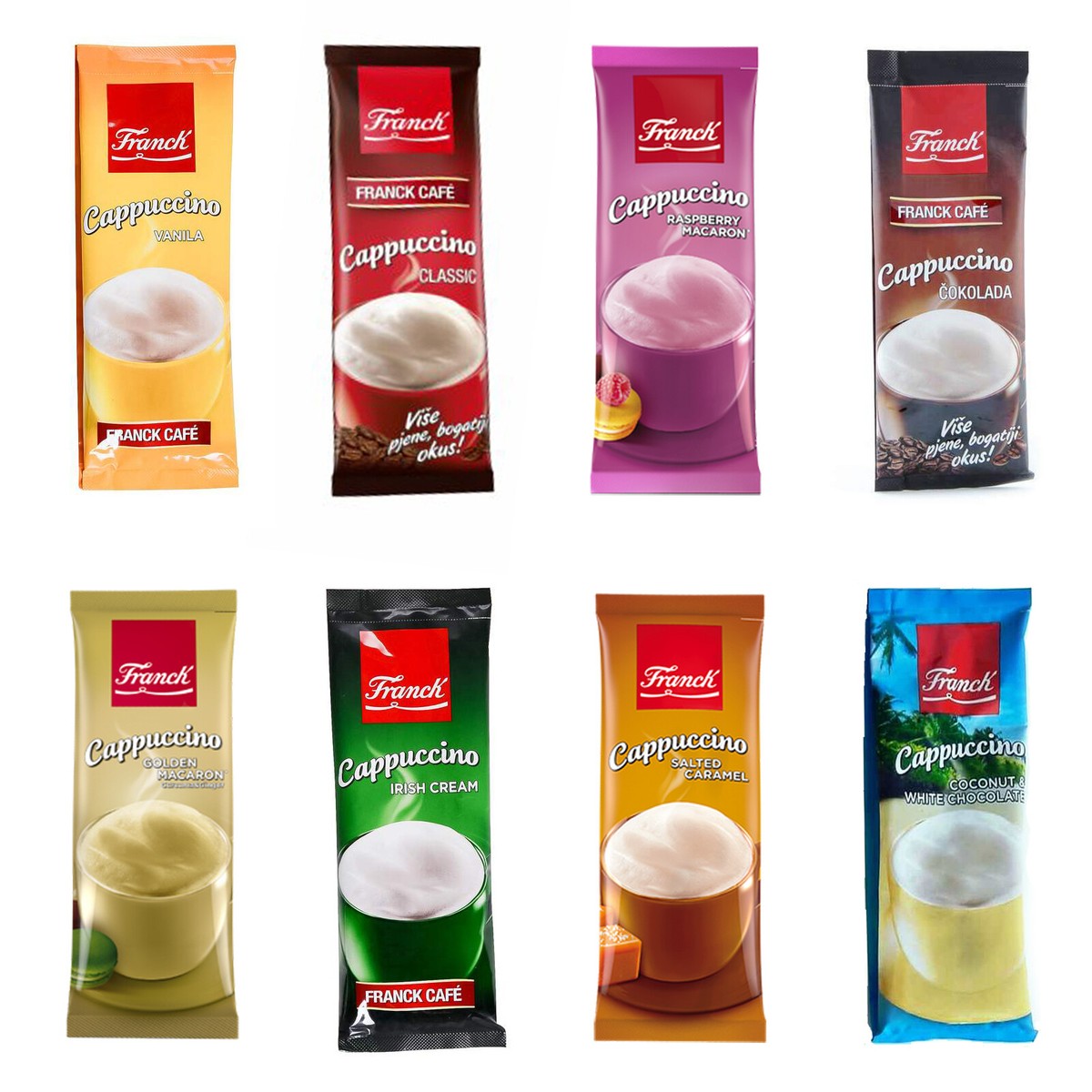 3x FRANCK FRANK CAPPUCCINO - Instant Coffee - Vanilla Coconut