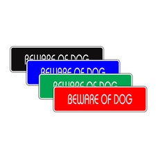 Beware of Dog Aluminum Metal Novelty Street Sign Wall Art Garage Decor