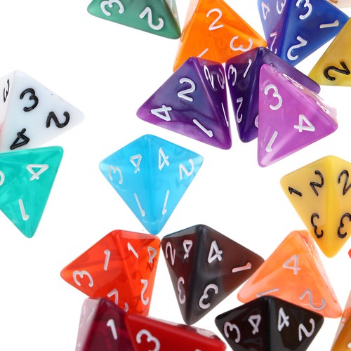 25x 4 Sided D4 Dice for DND Dice Card Games Props - Picture 2 of 9