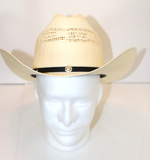 Bangora Twister Cowboy Hat 100 Straw High Noon Size Med 22" round inside Rim