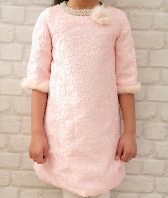 Lesy Kleid Gehrock UVP 359£ Designer Kinder Mädchen rosa geblümt 5 Jahre A503
