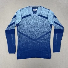 Smalwool Shirt XL Women's Merino Wool Long Sleeve Base Layer Blue Outdoor Hiking