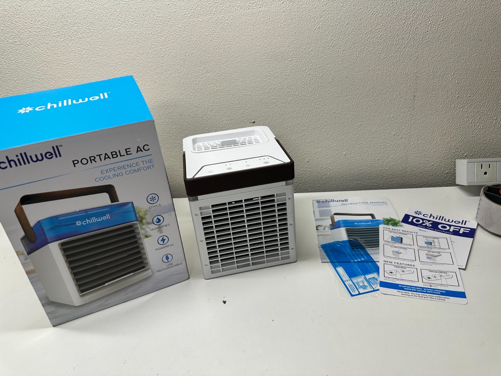 Chillwell AC Cordless USB Rechargeable Portable Air Conditioner