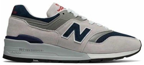 New Balance 997 Grey and‎ Navy Men\'s Size 9.5 Running Shoes Sneakers New Balance 997S Grey Navy Blue Yellow Abzorb Shoes Men main image 4