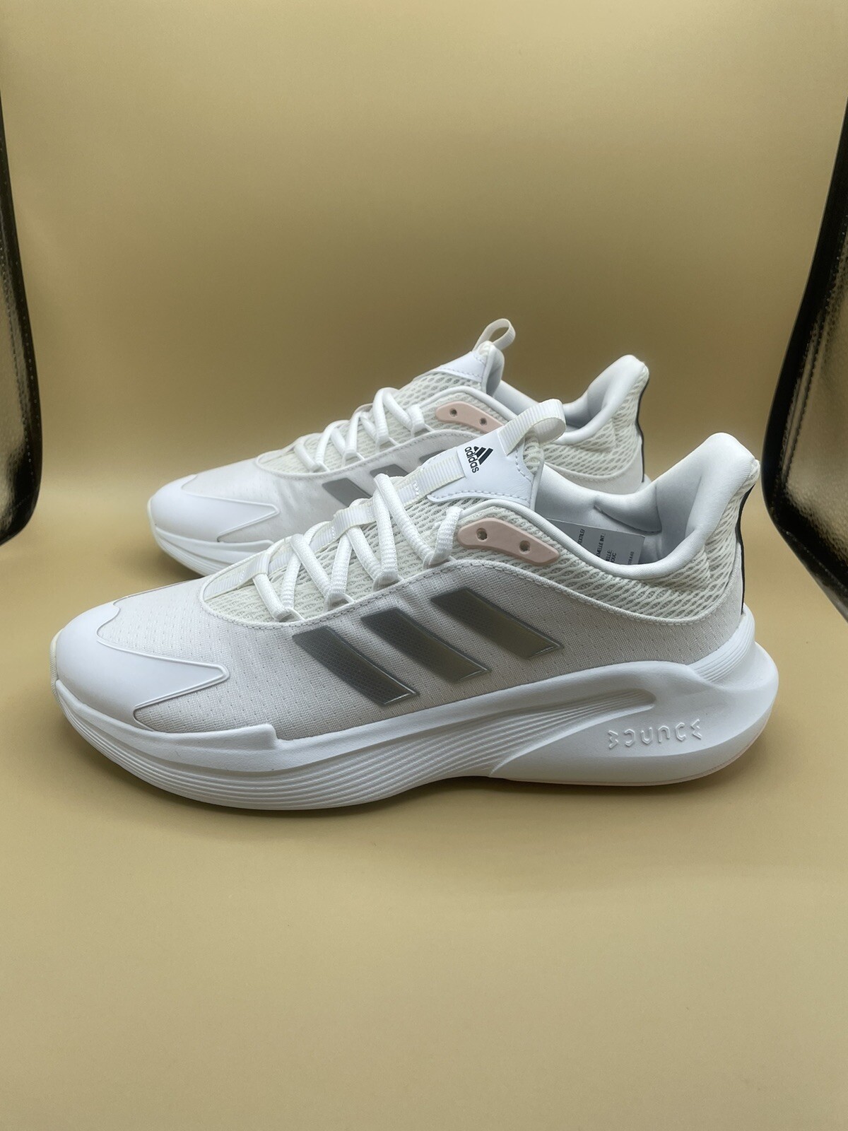 Sz 9 Women  Adidas Alphaedge + Running Shoes White Silver Wonder Quartz