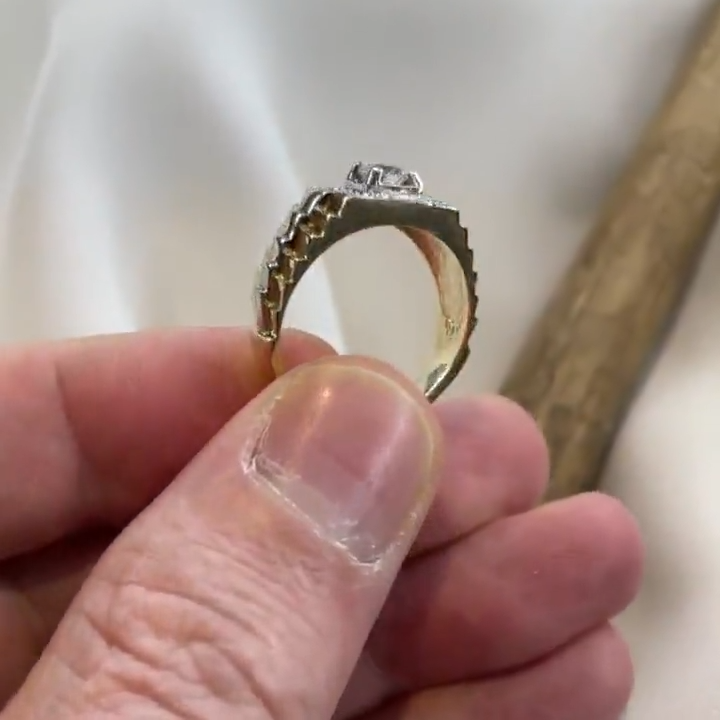 ぺぇリング Genuine 9CT Yellow Gold Men's Stunning Set CZ Pinky Ring Q-Z Sizes