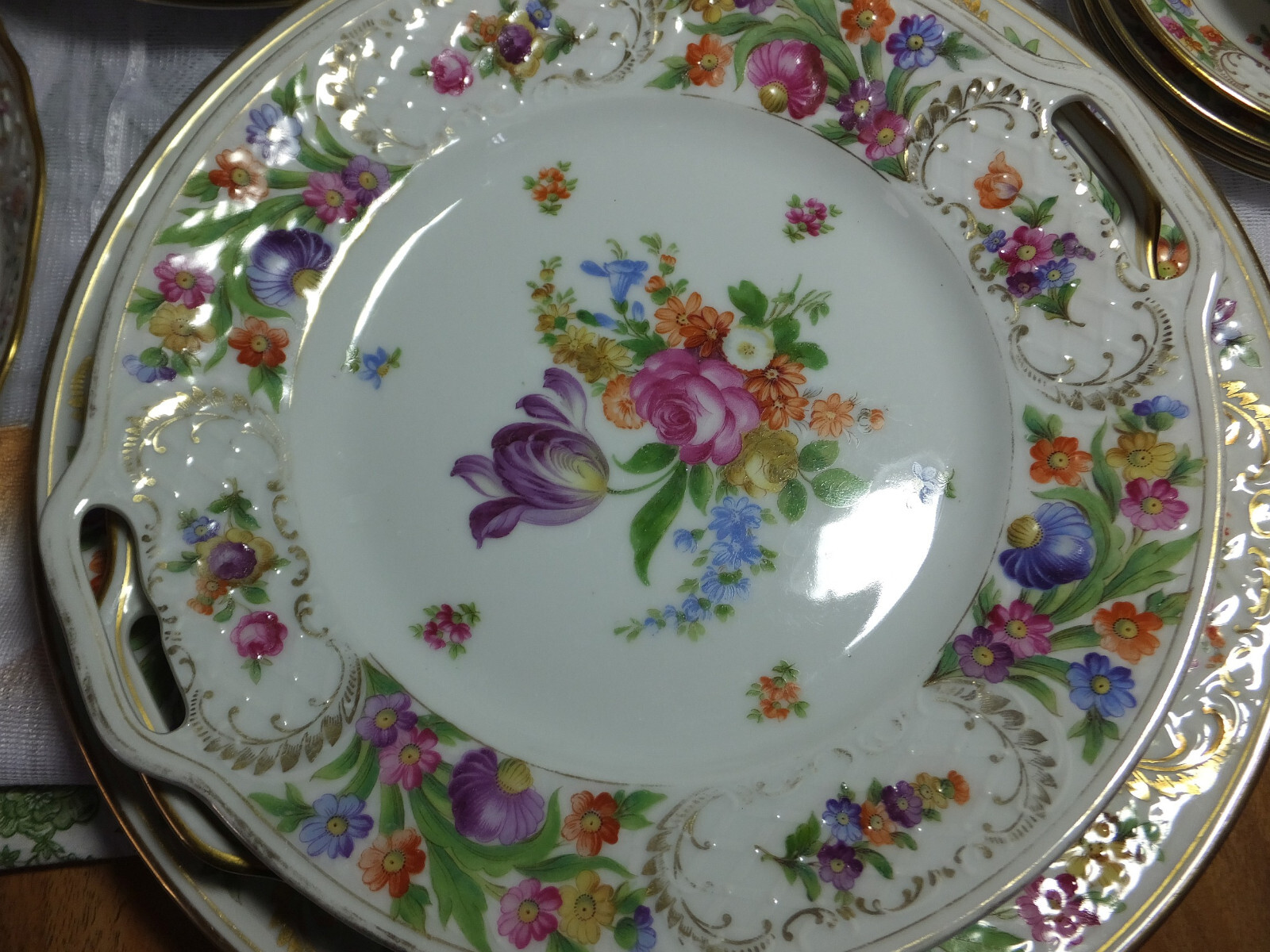 Unique Schumann Bavaria Empress Dresden Flowers china set 2 marks 49 ...