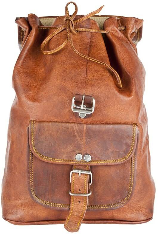 Vintage Men's Leather Lovely Handmade Vintage Style Retro Backpack ...