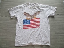 Vintage 90s Single Stitch T Shirt Mens XL White Old Glory Eagle US Flag