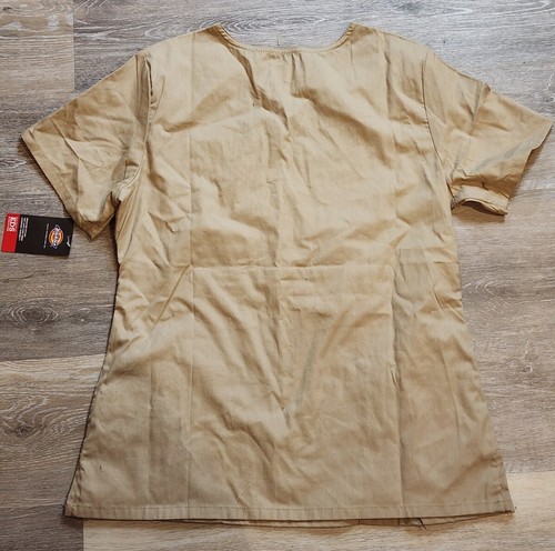 Dark Khaki Dickies Scrubs EDS Signature Mock Wrap Top SIZE SMALL NEW W/TAGS - Picture 2 of 6