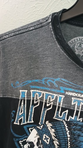 Affliction American Customs “Live Fast" Double Sided Skull T-shirt Men's Large - Picture 4 of 7