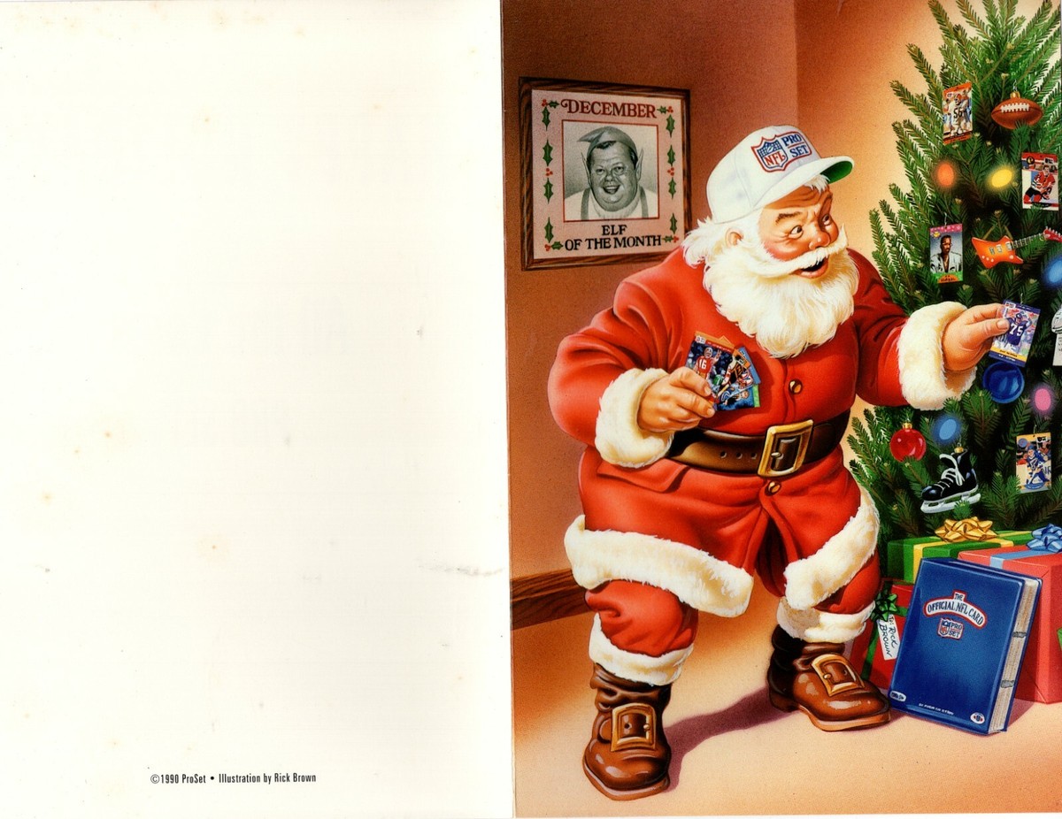 1990 PRO SET JUMBO DEALER PROMO SANTA CLAUS CHRISTMAS CARD - 6