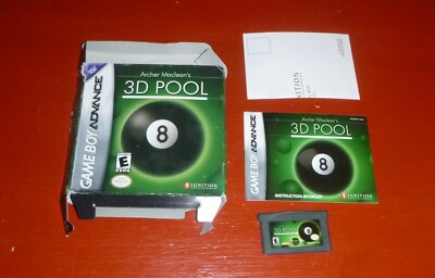 Archer MacLean's 3D Pool (Nintendo Game Boy Advance, 2004 GBA)-Complete
