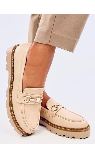Woman Beige Loafers, Ladies Slop-on Platform Loafers, Moccasin Ladies Shoes Size - Picture 3 of 8