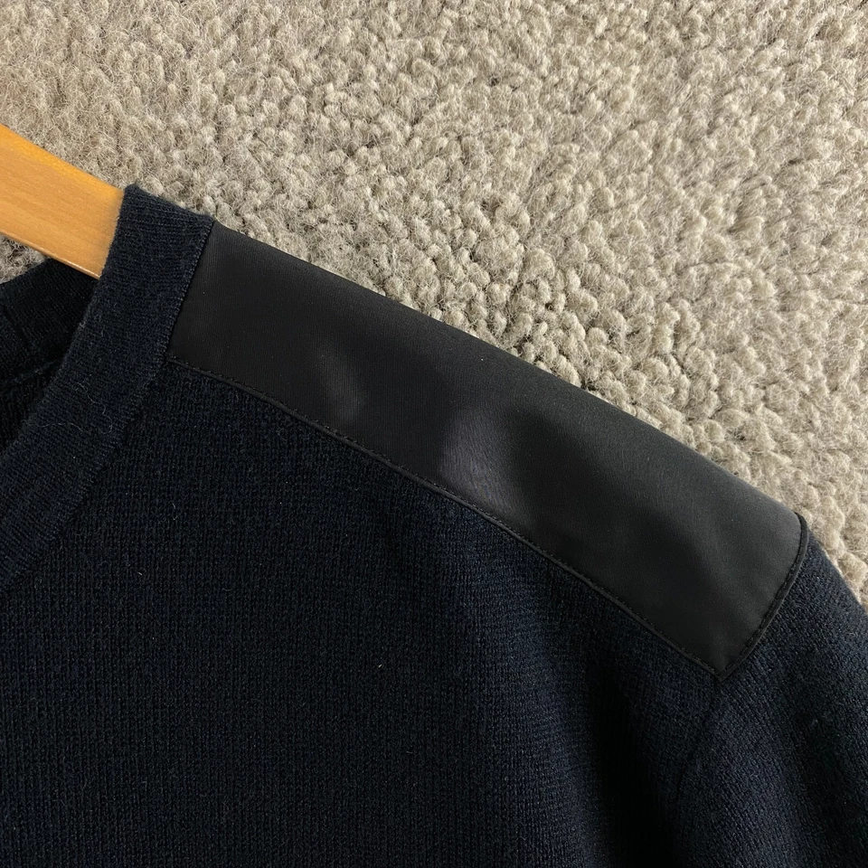 Suéter Theory MX Cuello Redondo Para Hombre Grande Negro Viscosa Mezcla Lana Espalda Contraste Foto 4 de 4