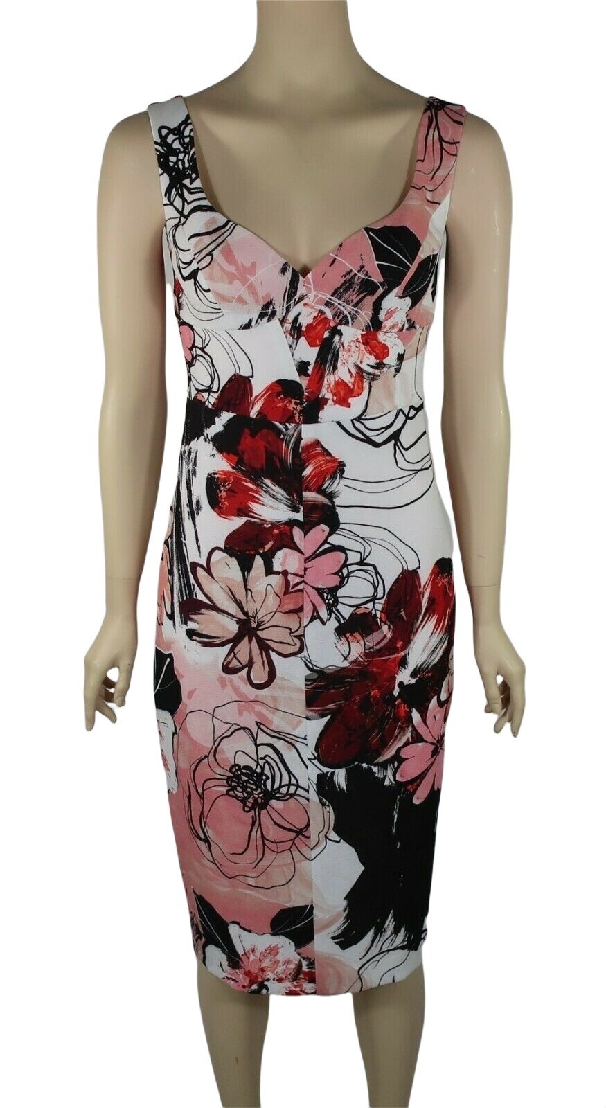 NWT Black Halo Ally Sheath Dress Floral Pink Red Black 2 | eBay