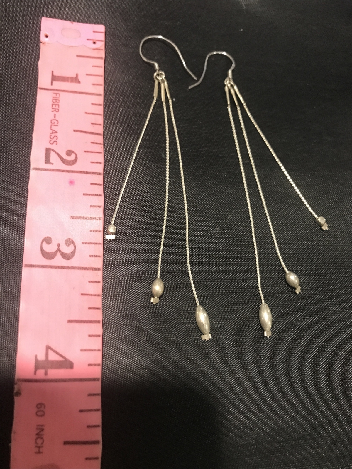 sterling silver multi strands earrings - image 2