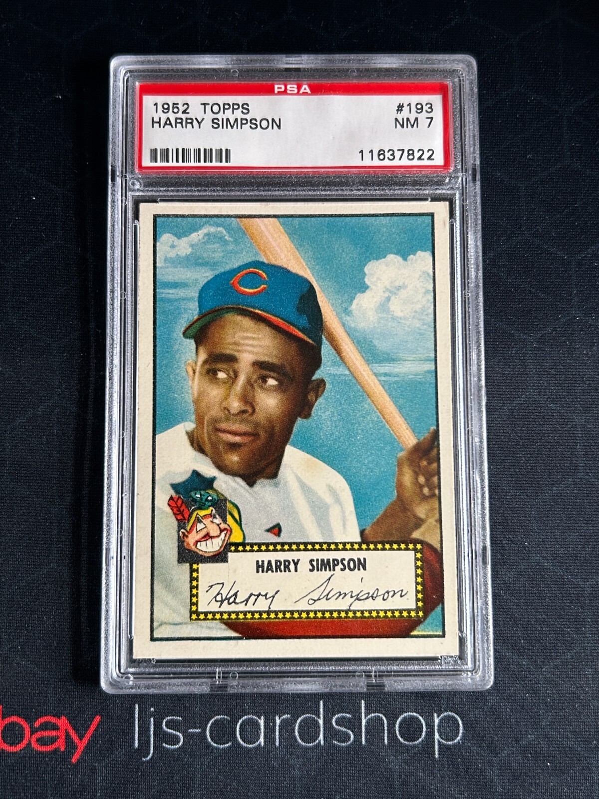 1952 TOPPS 193 HARRY SIMPSON PSA 7 Cleveland Indians RC Well Centered
