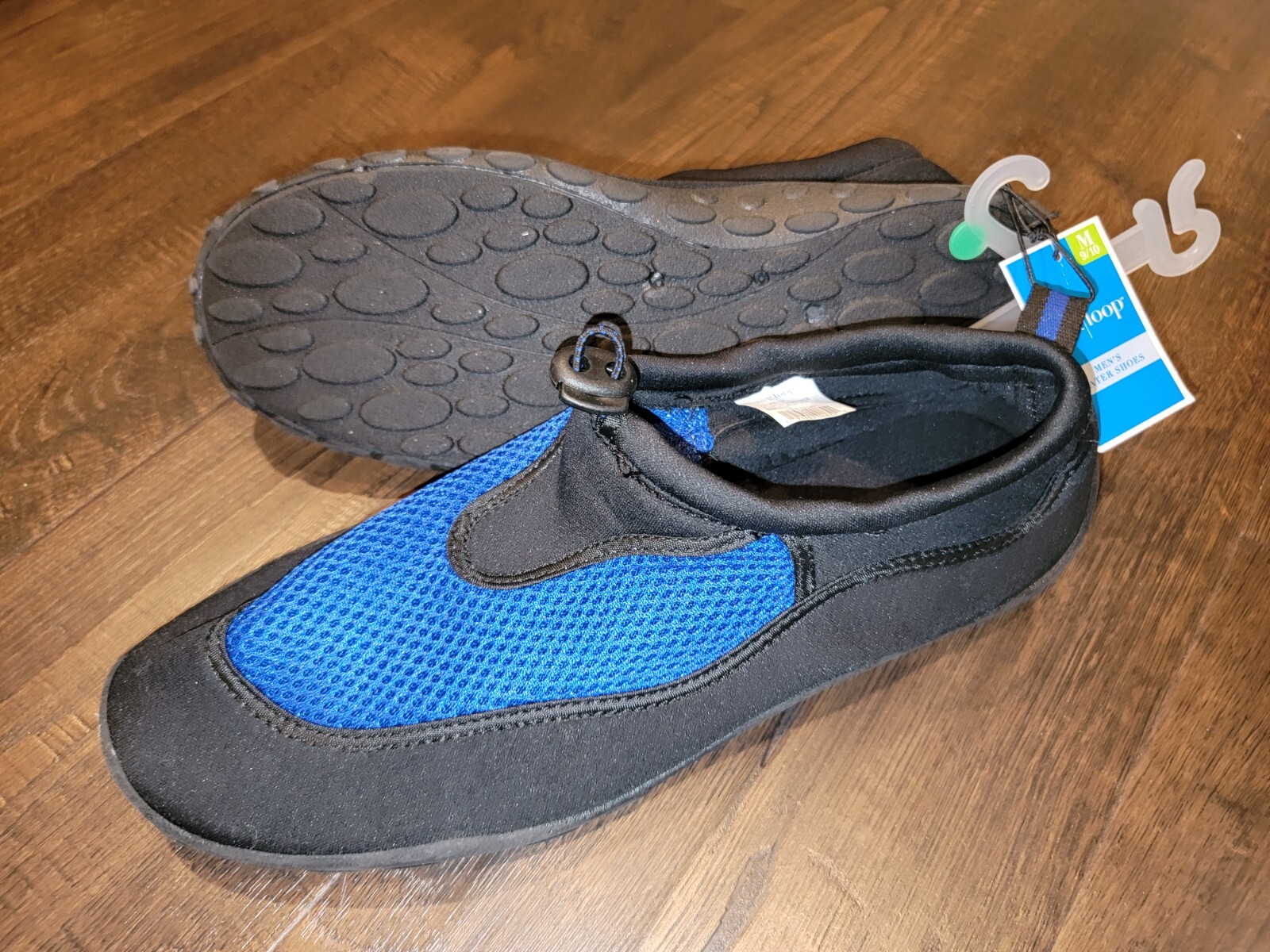 Men's West Loop Black Blue Water Shoe Size Medium or Large 9 10 11 12