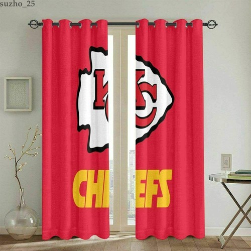 Kansas City Chiefs Thermal Blackout Curtains 2 Panels Shade Window
