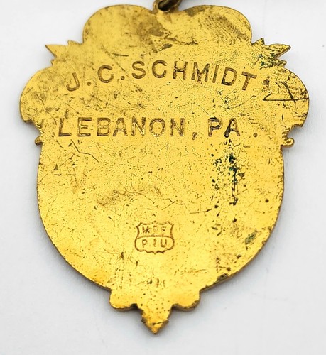 1912 Lebanon Pennsylvania Medalla de Delegado de la Asociación de Bomberos JC Schmidt #OKAA34 - Imagen 5 de 5