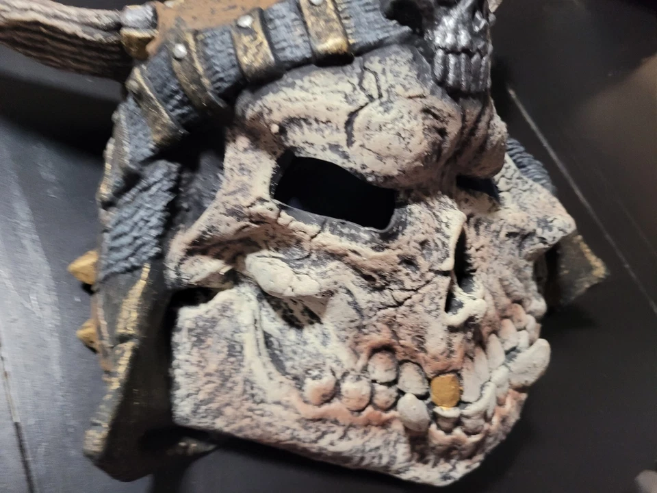 Skel Skull Warrior By Mask Illusions 2000 Made Mexico Halloween Costume Skeleton - Image 3 of 4