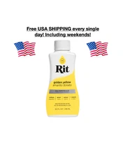 New Rit All Purpose Liquid Dye Golden Yellow 8 oz Bottle Cotton Wool Nylon USA