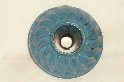 Alte blaue Emaille Gugelhupf Kuchenform Backform Emailform Alte blaue Emaille Gugelhupf Kuchenform Backform Emailform