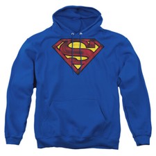 SUPERMAN CHARCOAL SHIELD Licensed Adult Hooded Sweatshirt Hoodie SM-3XL