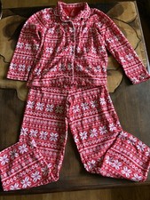 CARTERS size 8 GIRLS CHRISTMAS PAJAMAS 2 PC SET sleepwear RED SNOWFLAKES