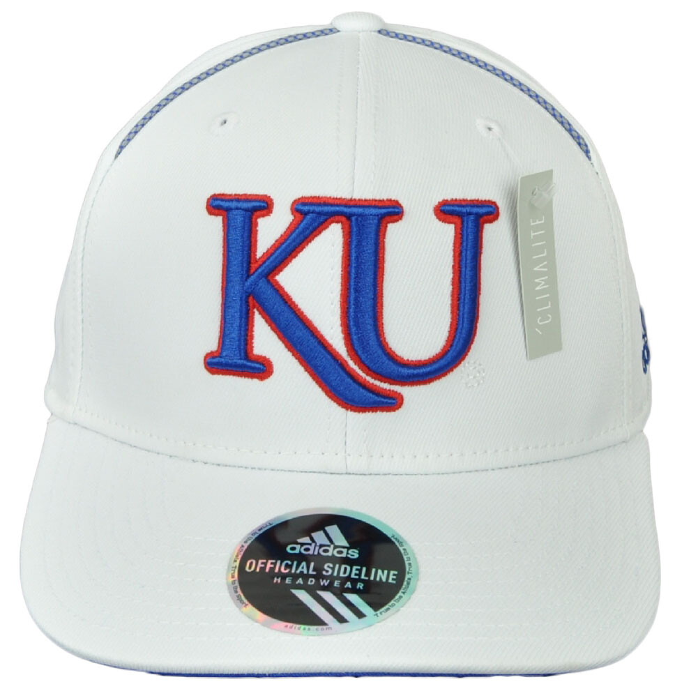 NCAA Adidas Kansas Jayhawks M824Z Flex Fit XLarge 2XLarge Wh