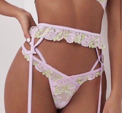 For Love and Lemons Lavender Purple Berry Floral Garter Belt NWOT XXS | eBay