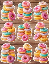 Colorful Donuts Die Cut Vinyl Stickers Set Scrapbooking Laptop Water Bottle