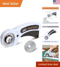 Heavy-Duty Fabric Cutter - 45mm Premium Steel Blades, Versatile Loop-Handle