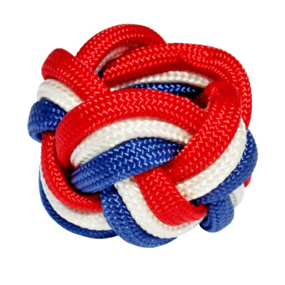 Handmade Scout Neckerchief Slide Woggle Eagle Paracord Turks Head Knot Red Blue