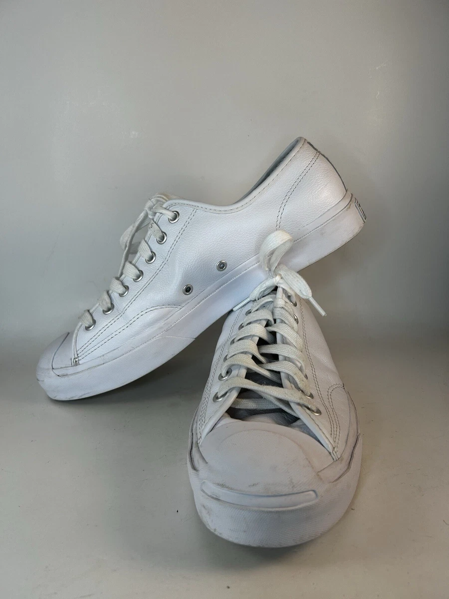 Converse Jack Purcell OX weiß Leder Low-Top Sneaker Schuh Herren 10,5 Damen 12