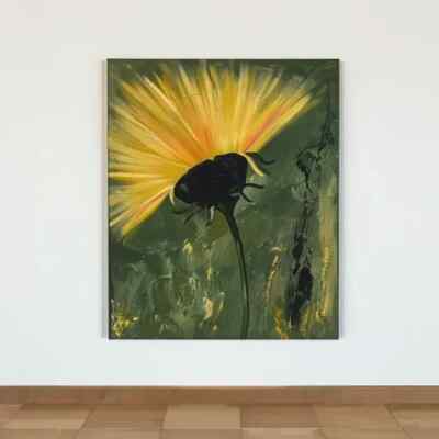ORIGINAL Acrylgemälde | Schattenblüte | Shadow Blossom | Handgemalt | 50 x 70