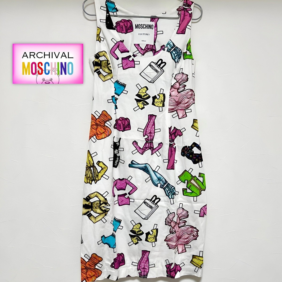 ワンピース MOSCHINO COUTURE Woman Dress White 04620442 3001 Abito corto con stampa in bianco Moschino - donna - MOSCHINO