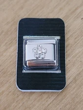 APRIL stone Birthstone flower CRYSTAL Italian Charm 9mm Bracelet Link stainless 