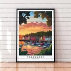 Tobermory Harbour View Unframed Scotland Poster Art Print Illustration Coastal